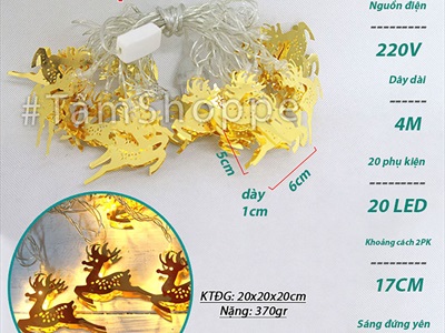 Dây đèn led phụ kiện kim loại vàng ánh kim [Nhiều kiểu - Điện] DAYDEN-25